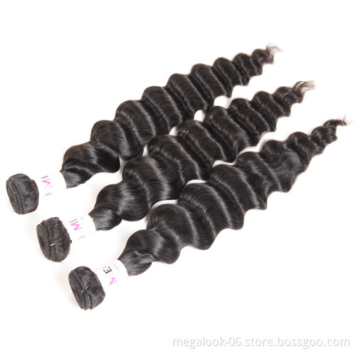 14 16 18 20 Inch Loose Deep Wave Full Cuticle Aligned Cheap Peruvian Human Hair With Front Closure For Sale
